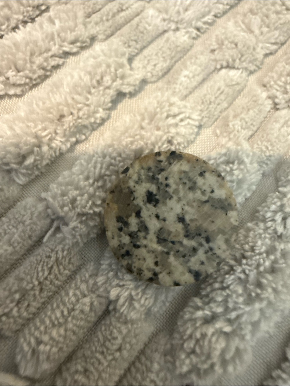 Vintage Speckled Stone Brooch Pin | Natural Granite Look Round Pin